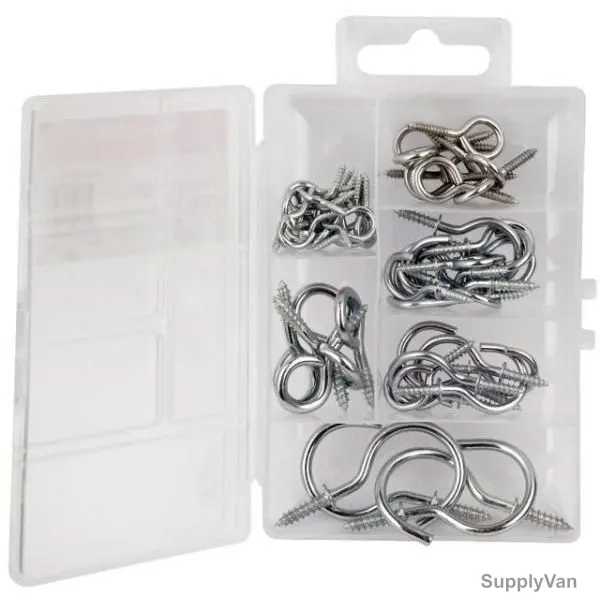 Powersafe Closed And Open Screw Hook, 57PCS