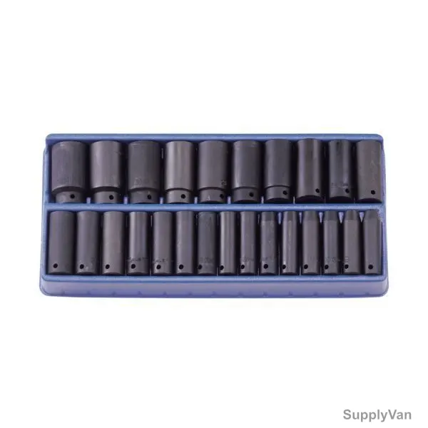 Genius Metric Deep Imapct Socket Set, TF-425MD, 25PCS — image 1