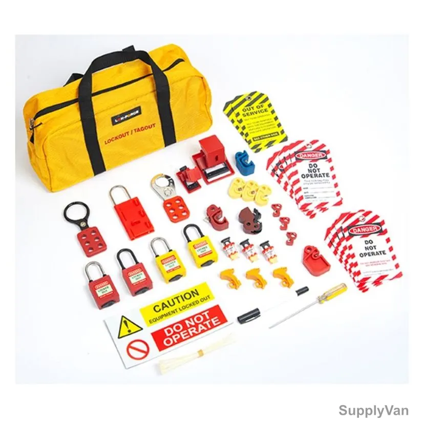 Lok-Force Mini Electrical Loto Kit, LOKT-ELMN-102, 53 Pcs/Kit