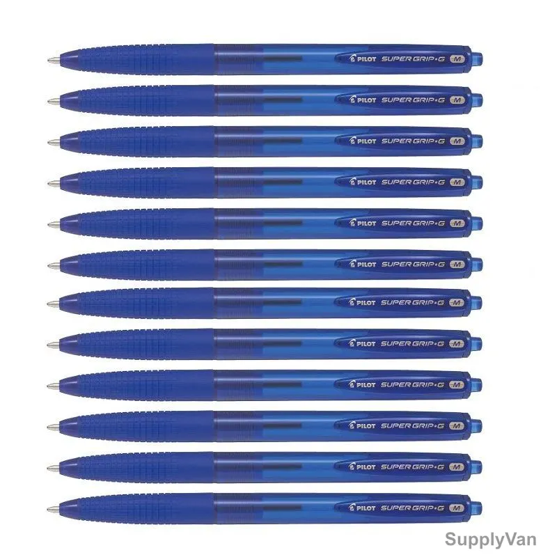 Pilot Retractable Ballpoint Pen, BPGG-8RM-L, Super Grip G, 1MM, Blue, PK12