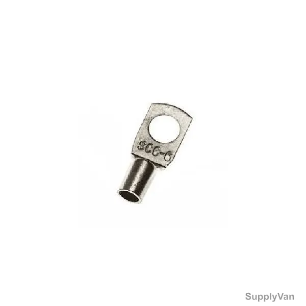 Cable Lug, Copper, 6 SQ.MM x 6MM Stud Size, Tin Plated, 100 Pcs/Pack