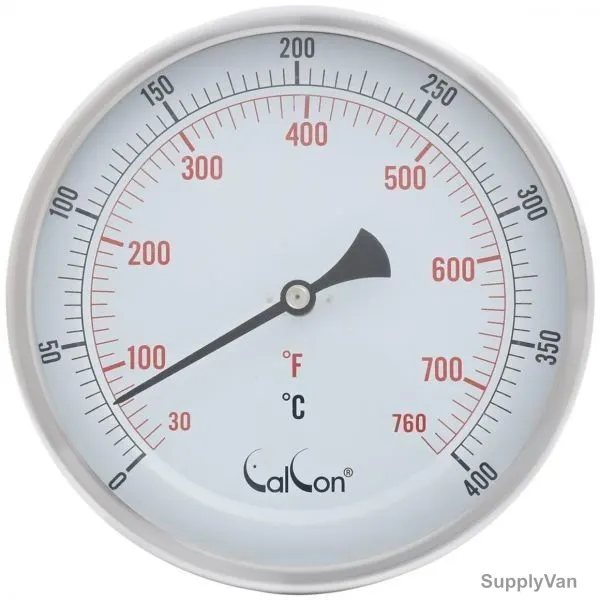 Calcon Bi-Metal Temperature Gauge, CCTE18, 150x300MM, 1/2 Inch, NPT, 0-400 Deg. C