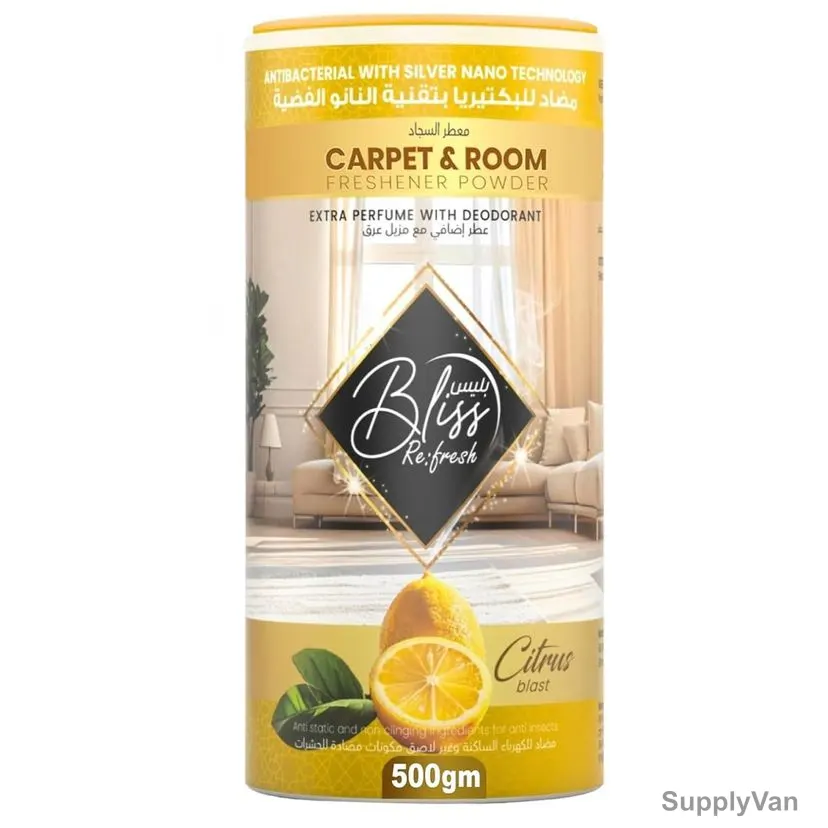Swish Super Bliss Fresh Carpet Deodorizer and Room Freshener Powder, Fresh Citrus, 500GM — image 1