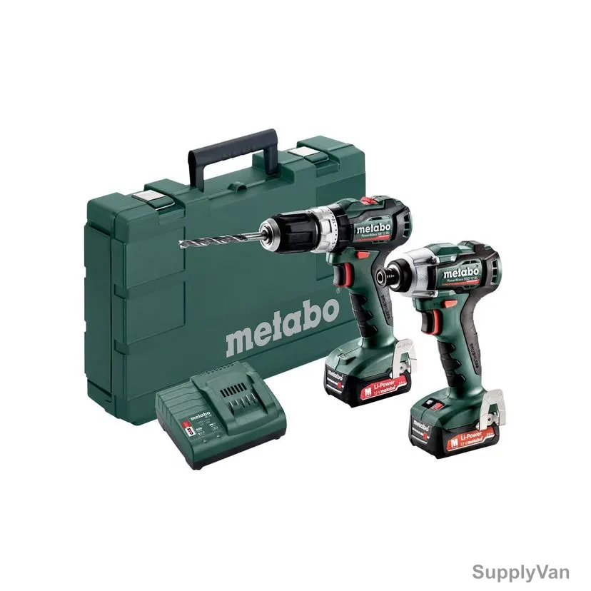 Metabo PowerMaxx Cordless Hammer Drill Set, SSD-12-BL-plus-SB-12-BL, 685165000, 12V