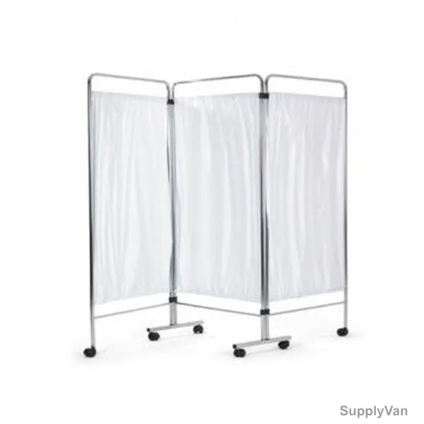 3-Fold Ward Screen, WS03-150-WH, 1800MM Height x 500MM Width x 1500MM Length, White