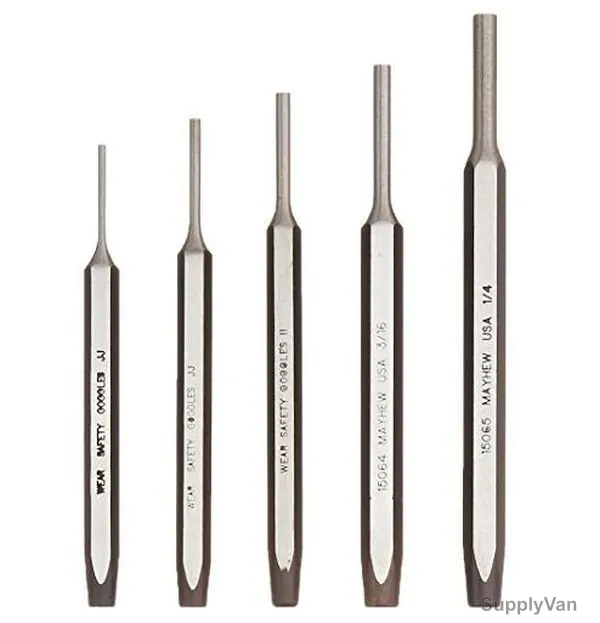Mayhew Pin Punch Set W/ Leather Pouch, 15006, 5PCS