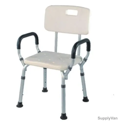 3W Shower Chair, 3W-798LQA, Silver and White