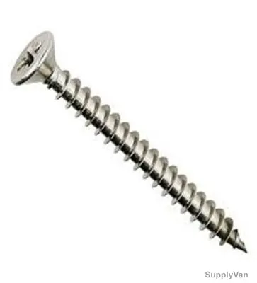 Tuf-Fix Double CSK Chip Board Screw, M3.5x25mm, CS, Silver, PK900