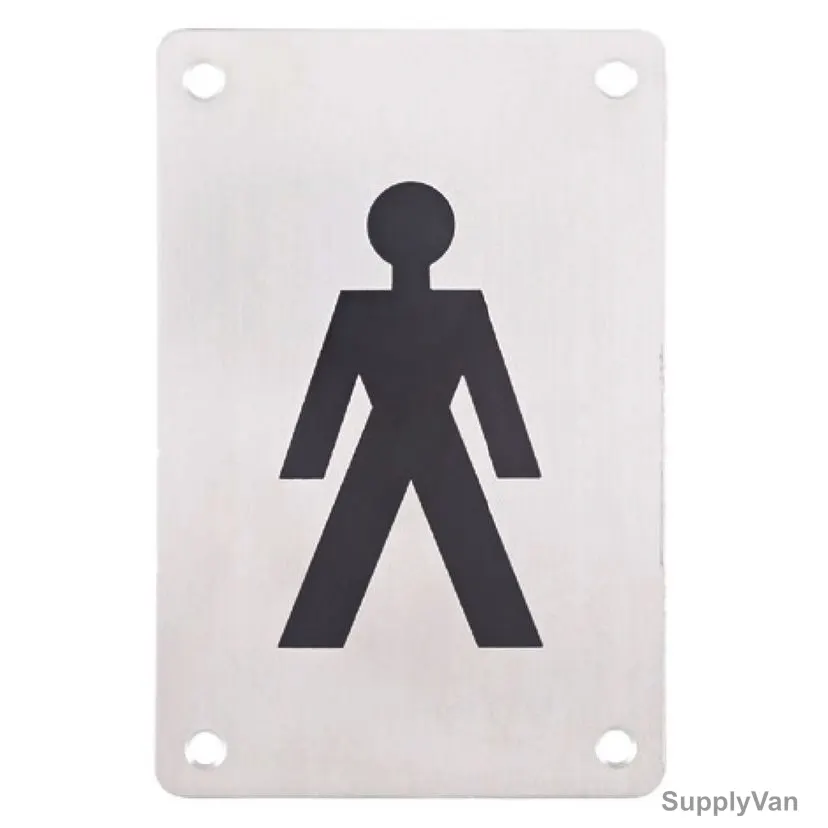 Dorfit Men Symbol Engraved Sign Plate, DTSPM, Rectangle, 150 x 100MM, Satin