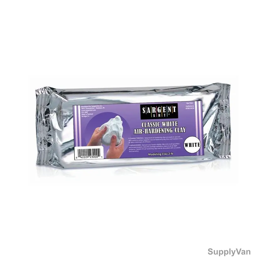 Sargent Art Classic Air Hardening Clay, SA22-3000, 2 lb, White