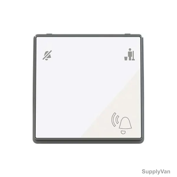 ABB DND/MUR Corridor Unit With LED and Bell, AM40344-WG, Millenium, 1P, 2 Gang, 10A, White Glass — image 1