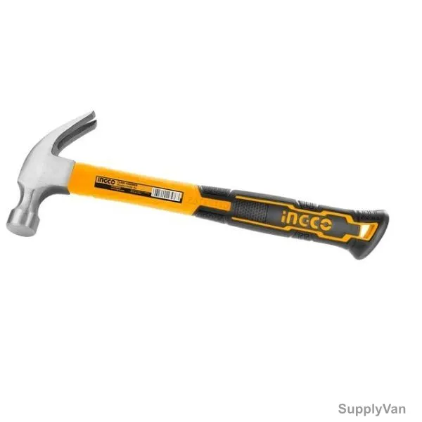 Ingco Claw Hammer With Fiberglass Handle, HCHS8016, Carbon Steel, 16 Oz Head Weight