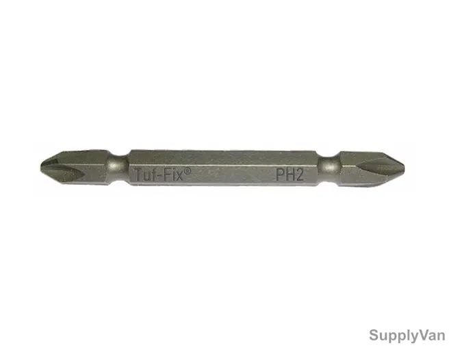 Tuf-Fix Screwdriver Bit, 2x100mm, S2 Steel, Phillips, Silver, PK10
