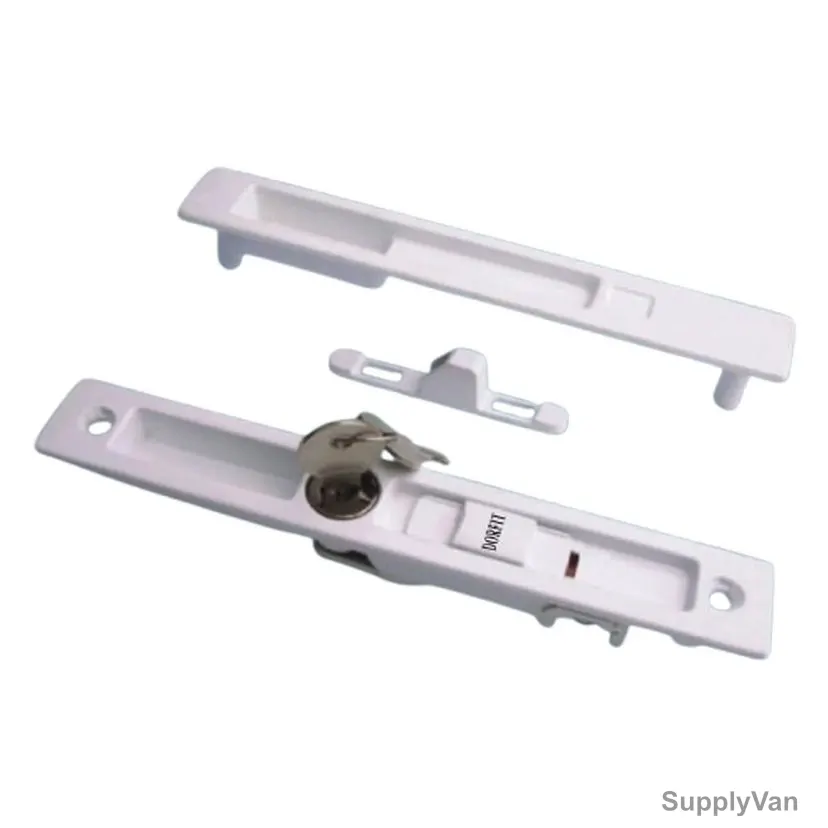 Dorfit Klik Lock With Key, DTKWK-WH, Aluminium, 25MM Width x 186MM Length, White