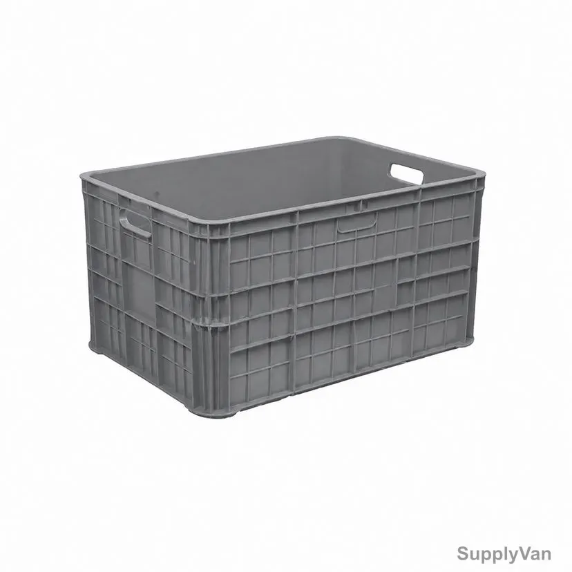 Closed Crate, CCCL-64220HH, HDPE, 220MM Height x 400MM Width x 600MM Length, 50 Ltrs Capacity, Grey