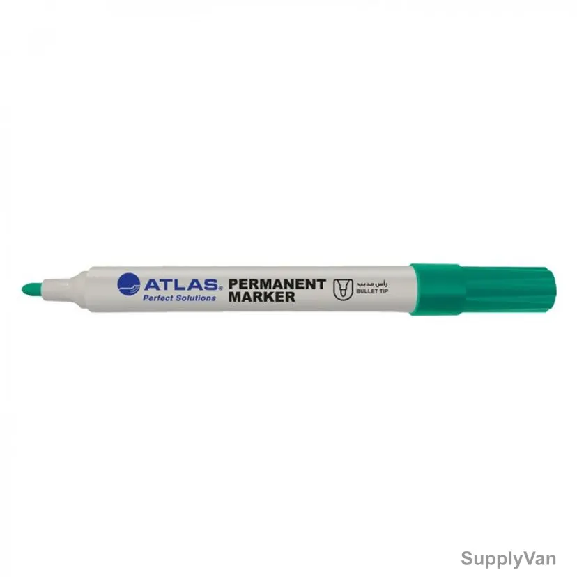 Atlas Permanent Marker, AS-MP10-GN, 2.2-2.8MM Tip Size, Green, 12 Pcs/Pack