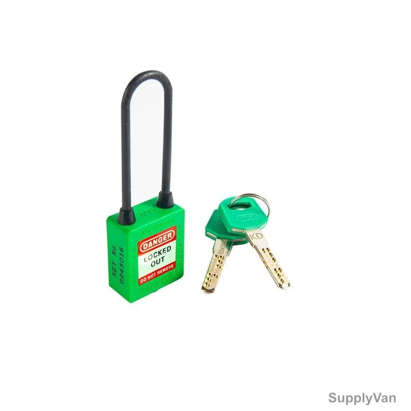 Loto-Lok Three Point Traceability Lockout Padlock, 3PTPGKDN80, Nylon, 40 x 5MM, Green
