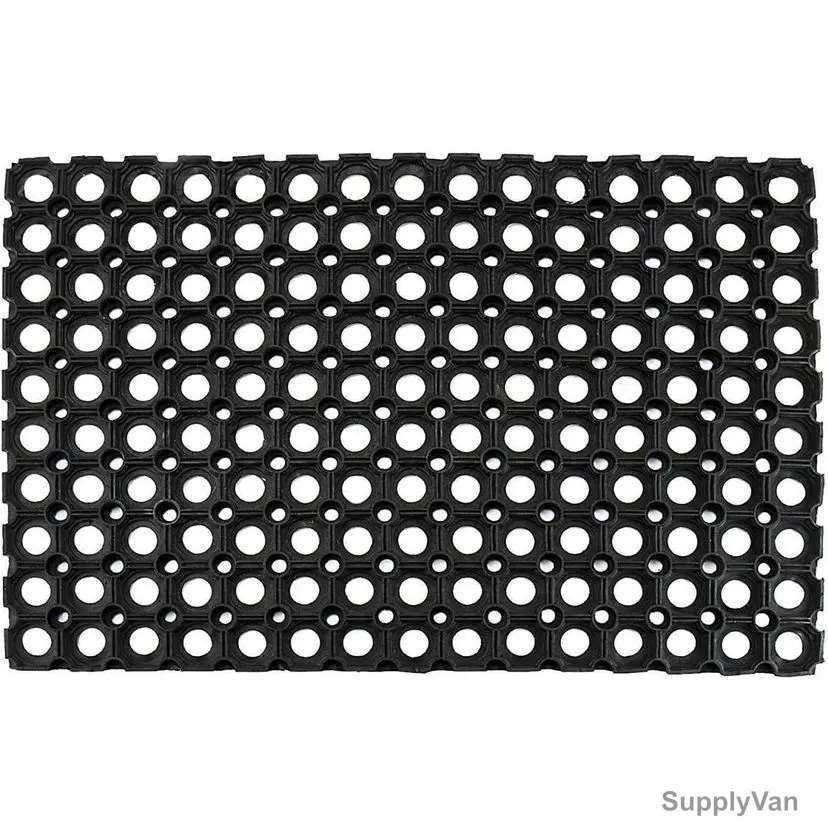 Pannama Hollow Door Mat, Rubber, 22MM Thk, 40CM Width x 60CM Length, Black — image 1