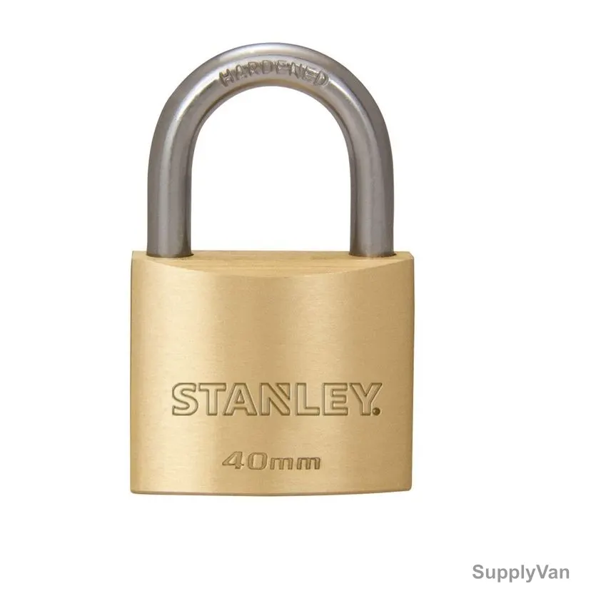 Stanley Keyed Padlock, S742-038, Solid Brass, 40MM, 4 Pcs/Pack