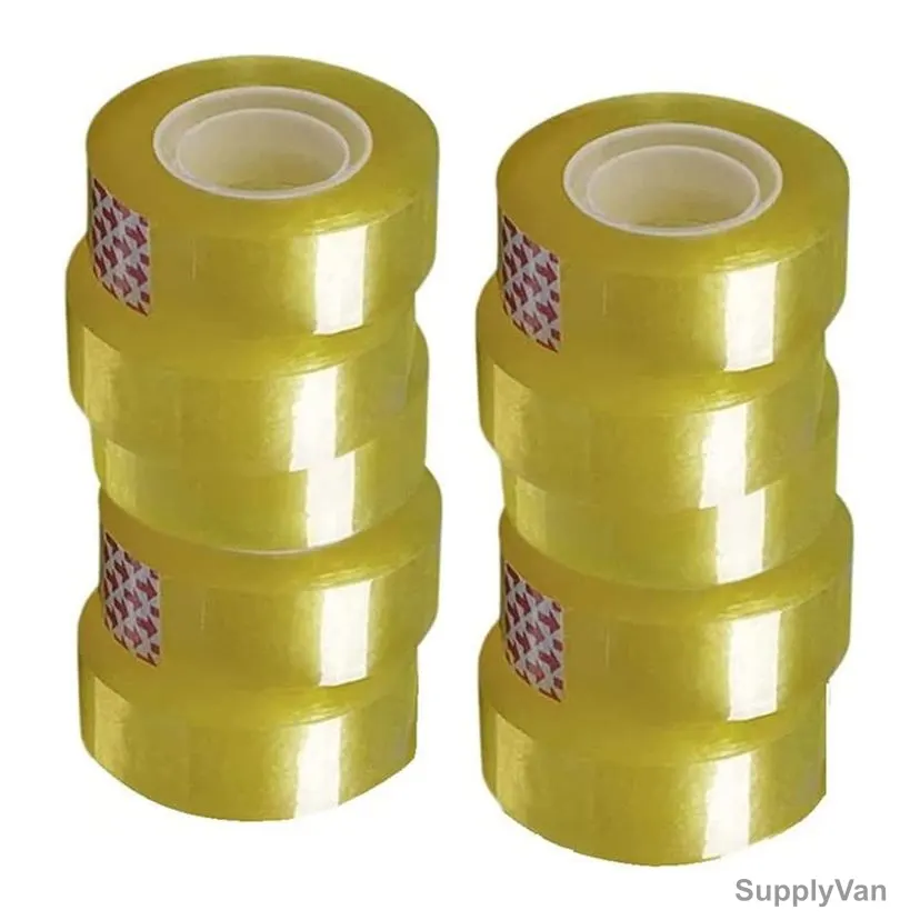 Stationery Tape, 40 Micron, 10MM Width x 36 Yards Length, Clear, 300 Rolls/Pack