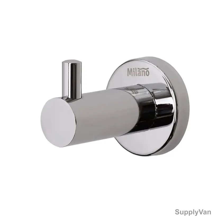 Milano 15601 Wall Mounted Robe Hook, Kika, Brass, Chrome Finish