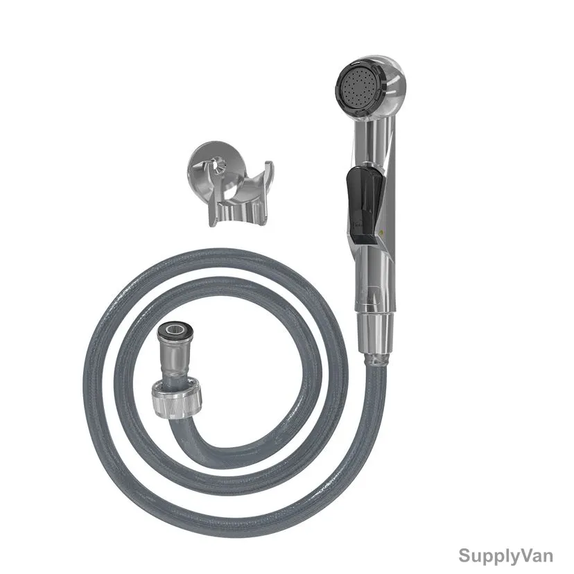 Mega Shut-Off Hand Shower With Braided Hose, 4033, Smart, ABS/PVC, 1/2 Inch Inlet Size, Grey