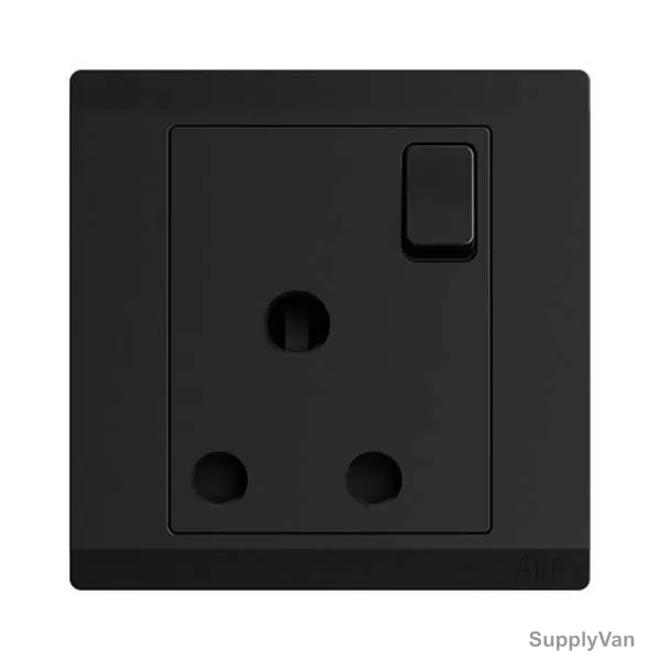Abb Single Pole Switch Socket, BL209-885, Inora, 1 Gang, 15A, Starry Black