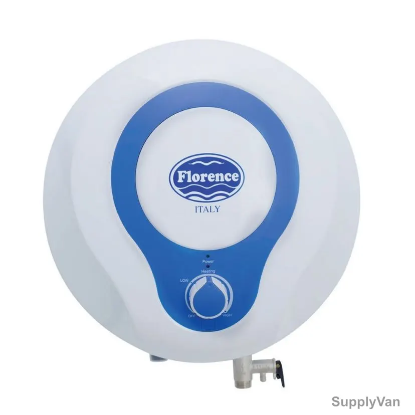 Milano Vertical Electric Water Heater, 2000W, 0.8 Mpa, 15 Ltrs Capacity, White/Blue