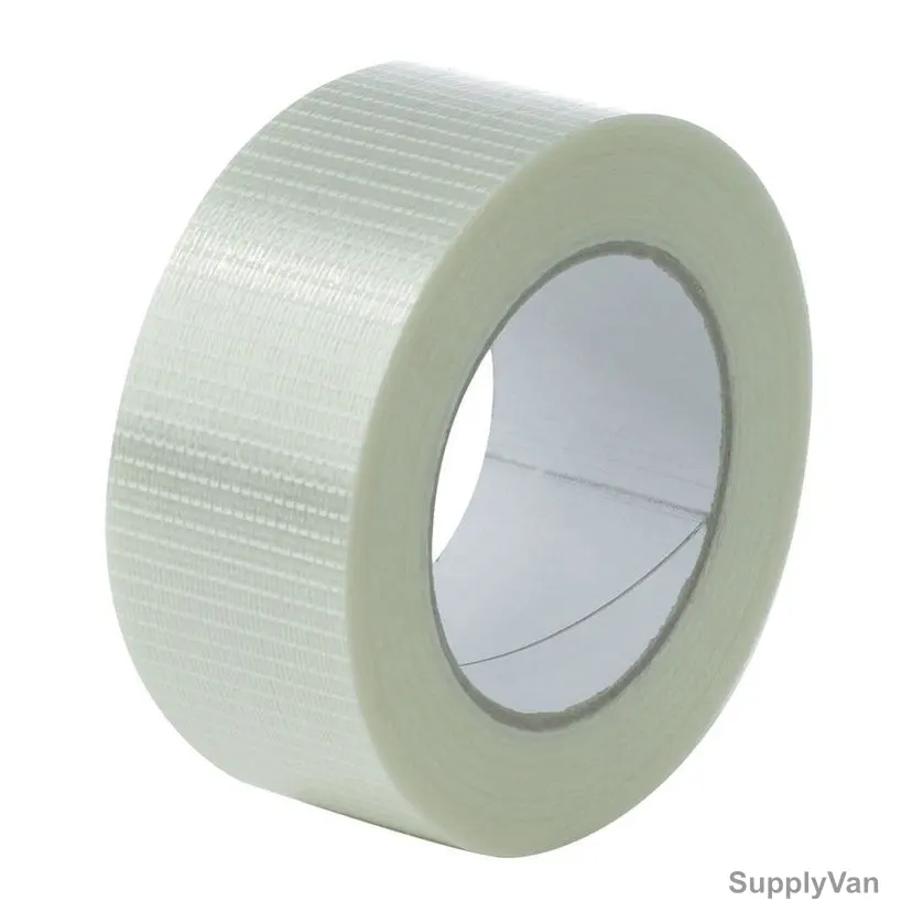 Cross Filament Tape, Fiberglass, 24MM Width x 50 Yards Length, White, 12 Rolls/Pack — image 1