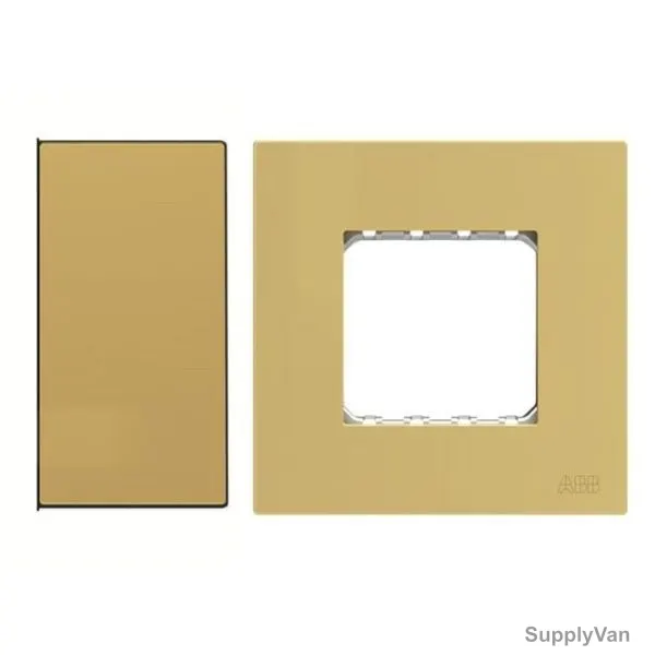 ABB Electrical Switch With Double Rocker Frame, AMD11622-MG+AMD5144-MG, Millenium, 2 Gang, 2 Way, 20A, Matt Gold