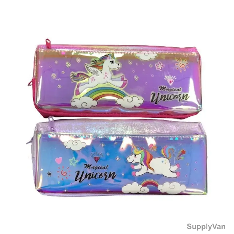 Atlas Mirror Unicorn Pencil Case, AS-PP-007, Purple/Pink, 2 Pcs/Set