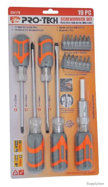 Pro-Tech Screwdriver Set, 534119, 19PCS