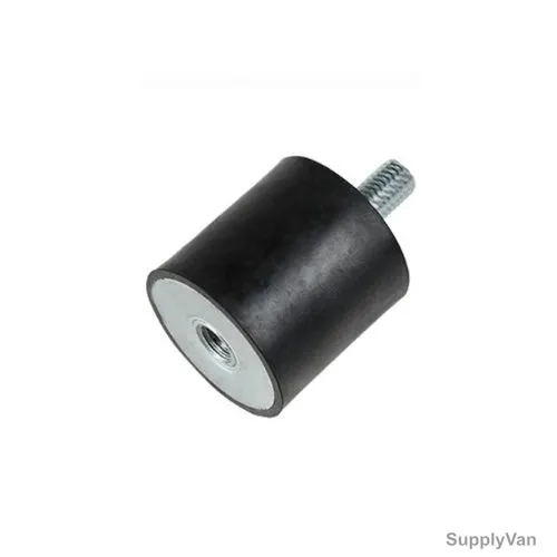Rubber Mounting Stopper, Type B, NR 60 Shore A, 20MM OD x 25MM Height, M6 x 18MM Bolt Size, Black