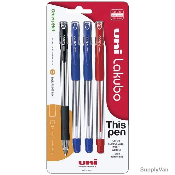 Uni-Ball Ball Point Pen, SG100F-03D, Lakubo, 0.7MM Tip, Assorted Colors, 36 Pcs/Set