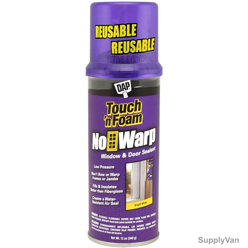 Dap Window and Door Sealant, 04000, Touch'n Foam, 12 Oz, White