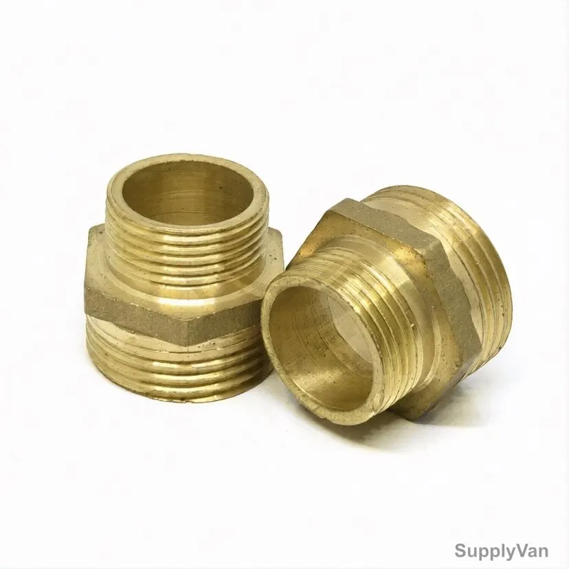 Heavy Duty Reducer Nipple, Brass, 1 x 1/2 Inch