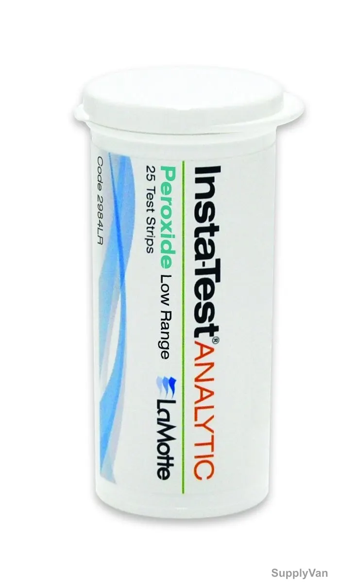 Lamotte Test Paper Strip, 2984LR, 50 ppm, White, 25 Strips/Vial