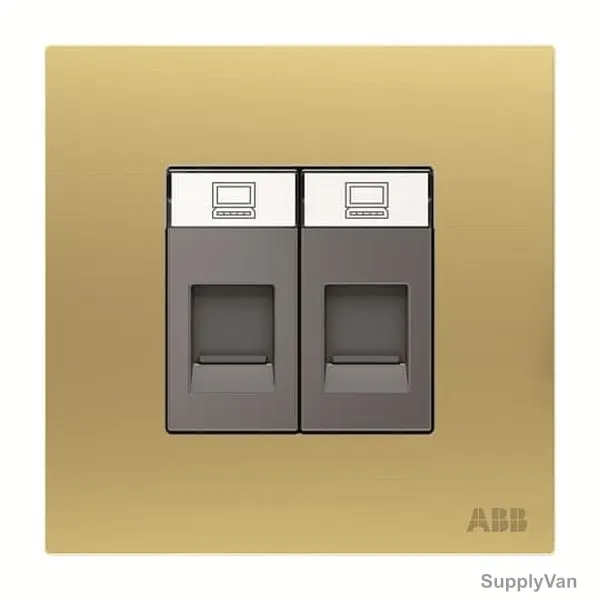 ABB Data Socket, AM32944-MG, Millenium, 2 Gang, RJ45