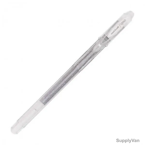 Uni-Ball Glitter Gel Ink Pen, UM120SP-SR, Signo Sparkling, 1.0MM Tip, Silver, 12 Pcs/Pack