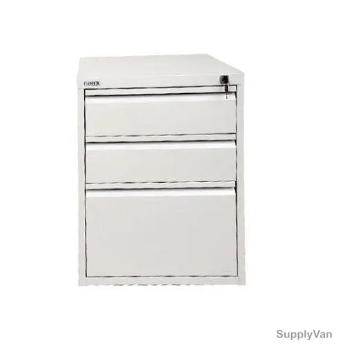 Rigid Mobile Pedestal, CRCA Steel, 3 Drawer, 600MM Height x 380MM Width, Grey