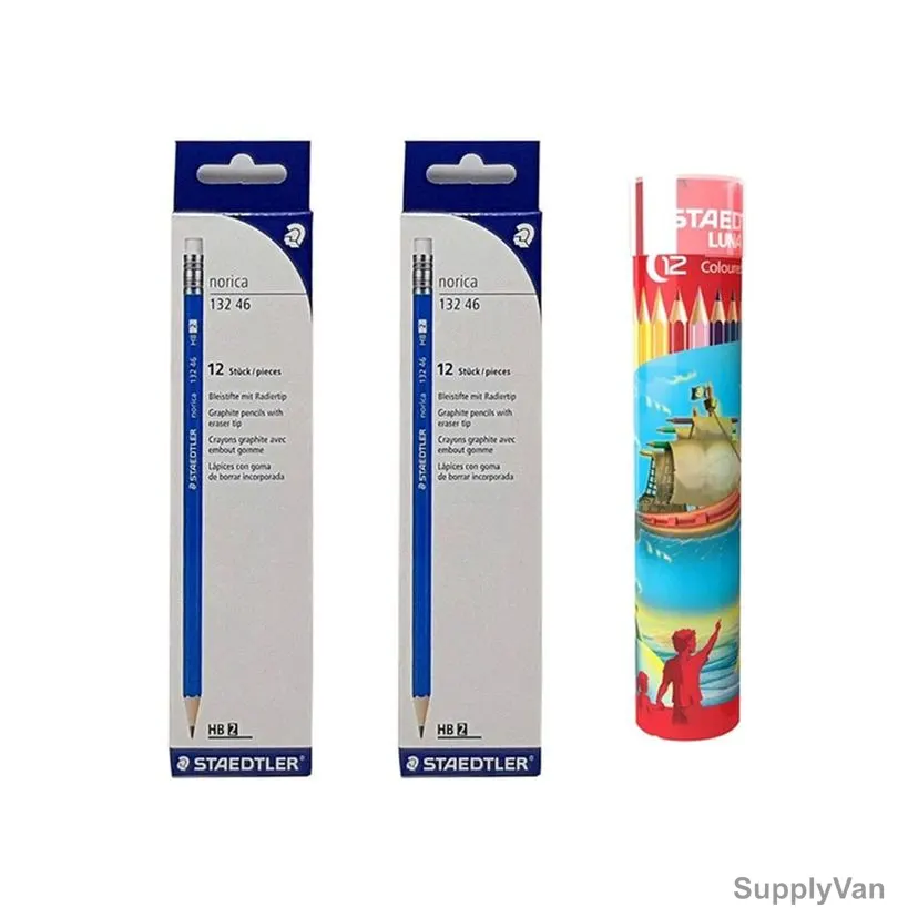 Staedtler 136-MC12 Color Pencil Set With Norica Pencil, STP-PACK-263, Assorted Colors, 36 Pcs/Set