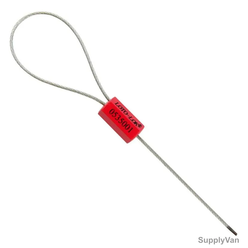 Loto-Lok Security Seal, MS-K2-RD300, Metal, 1.8 x 300MM, Red, 50 Pcs/Pack