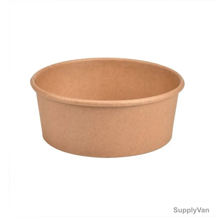BYFT Disposable Kraft Salad Bowl, Paper, 320 GSM, 1000ML, Brown, 50 Pcs/Pack — image 1