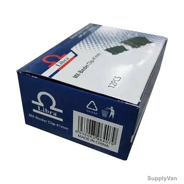 Libra Binder Clip, MX-BC-41, 41MM, Black, 12 Pcs/Pack