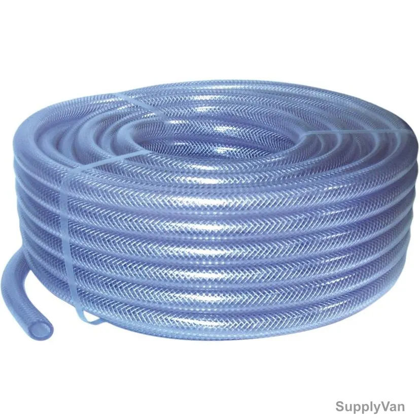 Italflex Nylon Braided PVC Reinforced Hose, IFPN-12, 8 Bar, 19MM ID x 100 Mtrs Length, Clear