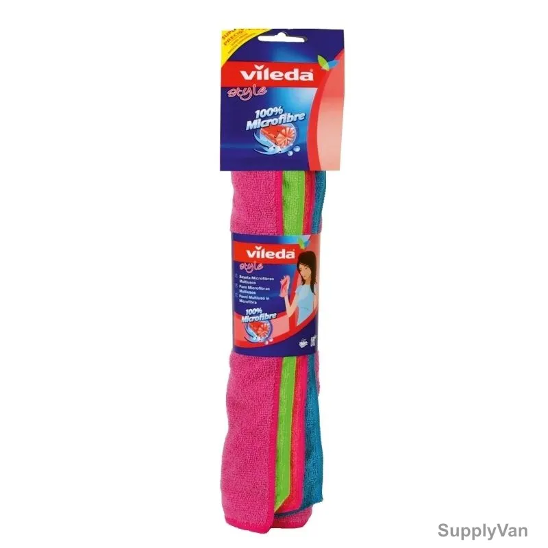 Vileda Microfiber Style All Purpose Wiping Cloth, VLDW138591, PK4