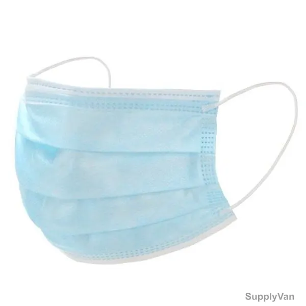 Mkats Disposable Face Mask, 3 Layer, Blue, 50 Pcs/Pack