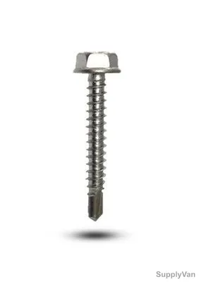 Tuf-Fix Hex Washer Self Drilling Screw, 10x1 Inch, CS, Silver, PK450