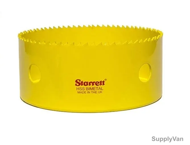 Starrett Hole Saw, SH0358, High Speed Steel, 92MM, 6 TPI, Yellow