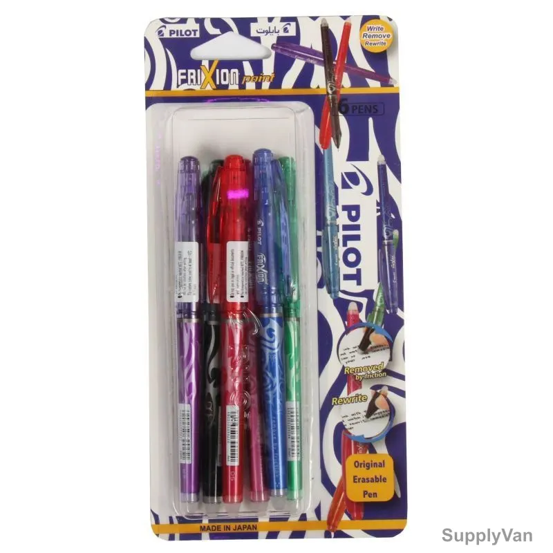 Pilot Erasable Roller Pen, BL-FRP5-BT6, Frixion, 0.5MM, 6 Pcs/Pack